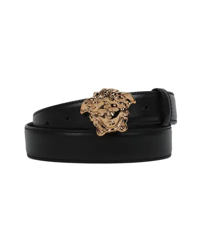 Versace Leather Belt In Gold