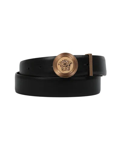 Versace Leather Belt In Gold