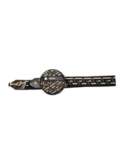 Pre-owned Versace Leather Belt Bag In Black