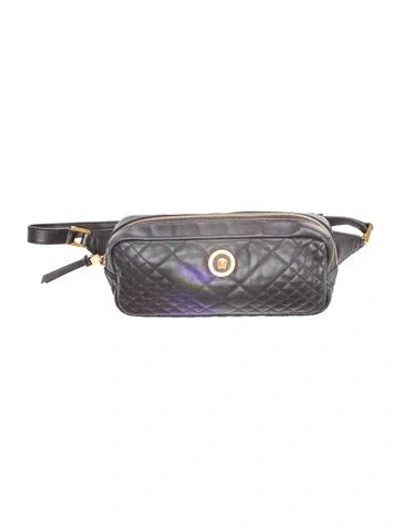Pre-owned Versace Leather Belt Bag In Gray