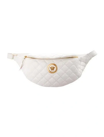 Pre-owned Versace Leather Belt Bag In White