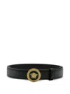 Versace Leather Belt In Black