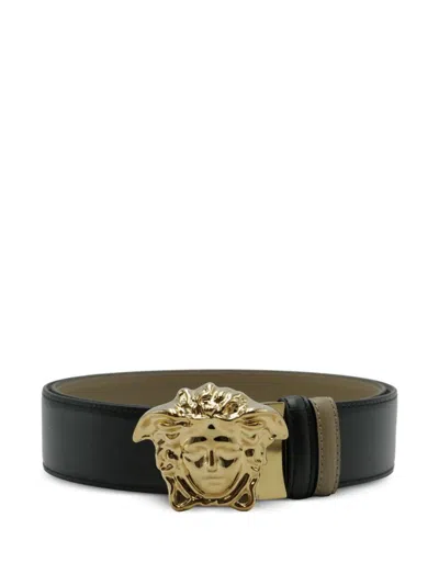 Versace Leather Belt In Black