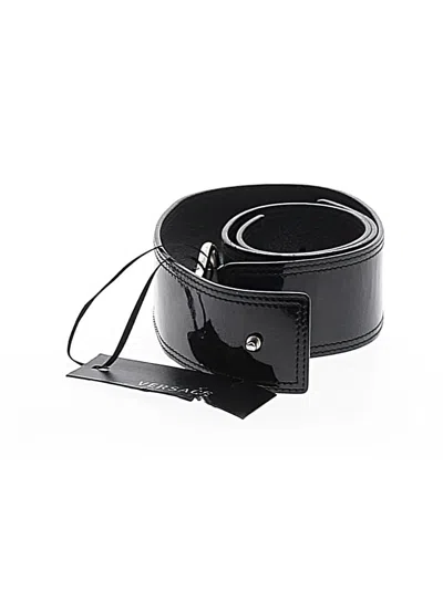 Pre-owned Versace Leather Belt In Black