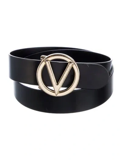 Pre-owned Versace Leather Belt In Black