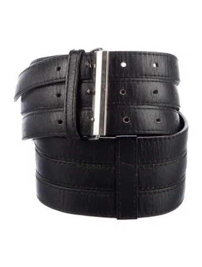 Pre-owned Versace Leather Belt In Black