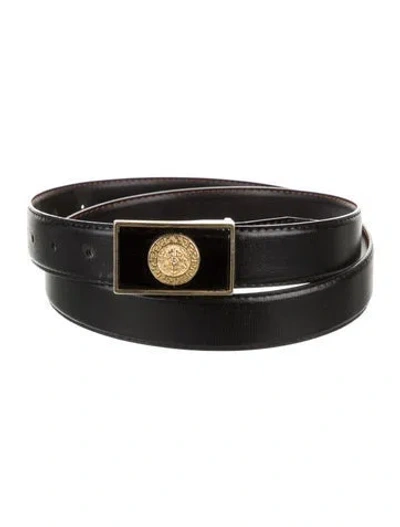 Pre-owned Versace Leather Belt In Black