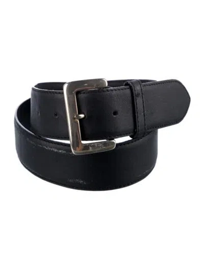 Pre-owned Versace Leather Belt In Black