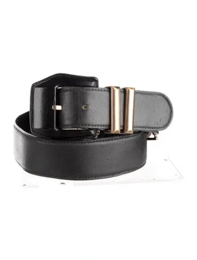 Pre-owned Versace Leather Belt In Black