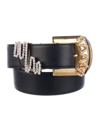 Pre-owned Versace Leather Belt In Black