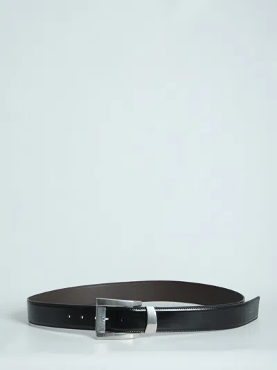 Versace Leather Belt In Black