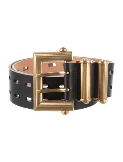 Pre-owned Versace Leather Belt In Black