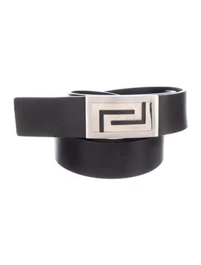 Pre-owned Versace Leather Belt In Black