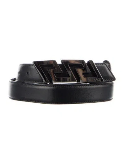 Pre-owned Versace Leather Belt In Black