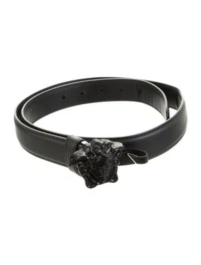 Pre-owned Versace Leather Belt In Black