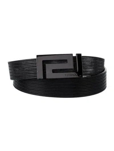 Pre-owned Versace Leather Belt In Black