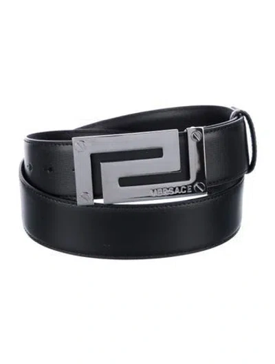 Pre-owned Versace Leather Belt In Black