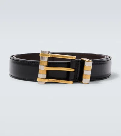 Versace Leather Belt In Black