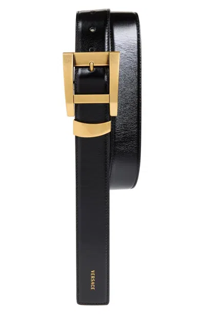 Versace Leather Belt In Blue