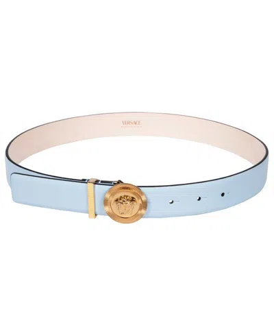 Versace Leather Belt In Blue