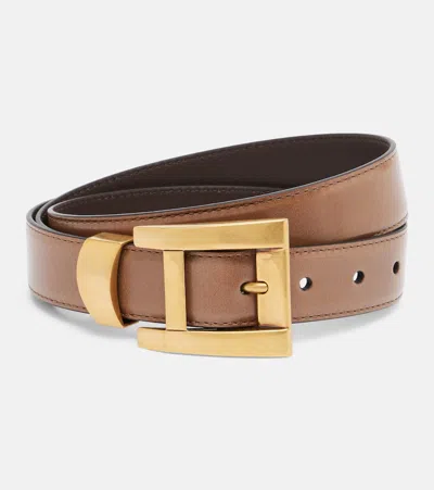 Versace Leather Belt In Brown