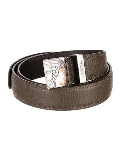 Pre-owned Versace Leather Belt In Brown
