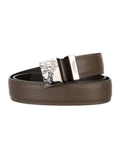 Pre-owned Versace Leather Belt In Brown