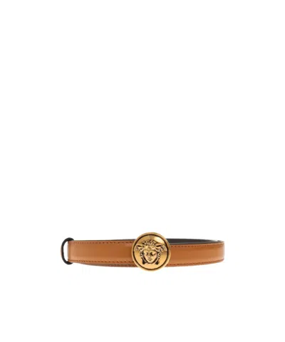 Versace Leather Belt In Brown