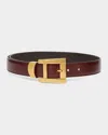 Versace Leather Belt In Burgundy