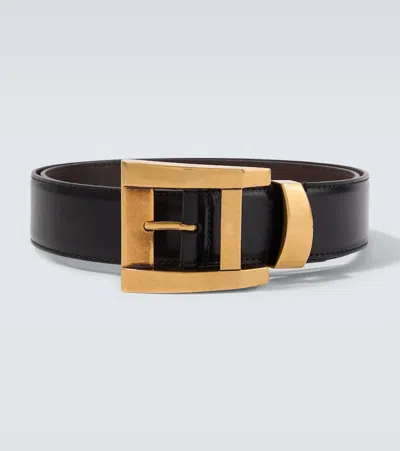 Versace Leather Belt In Gray