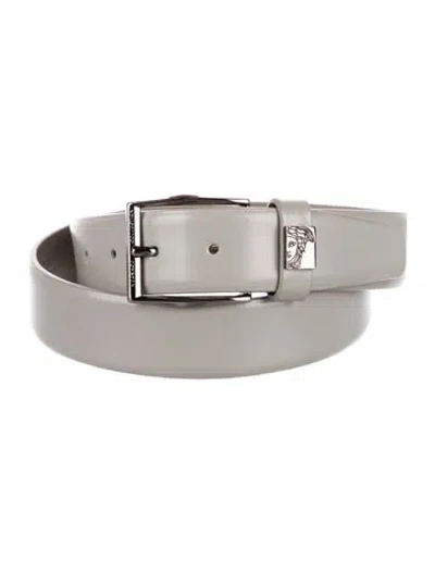 Pre-owned Versace Leather Belt In Gray