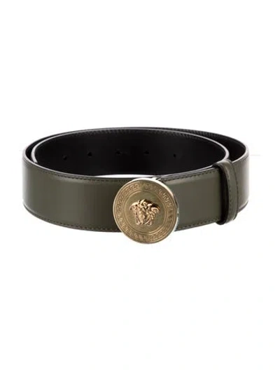 Pre-owned Versace Leather Belt In Green
