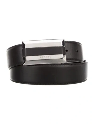 Pre-owned Versace Leather Belt Kit In Black