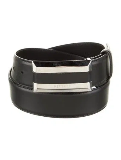 Pre-owned Versace Leather Belt Kit In Black