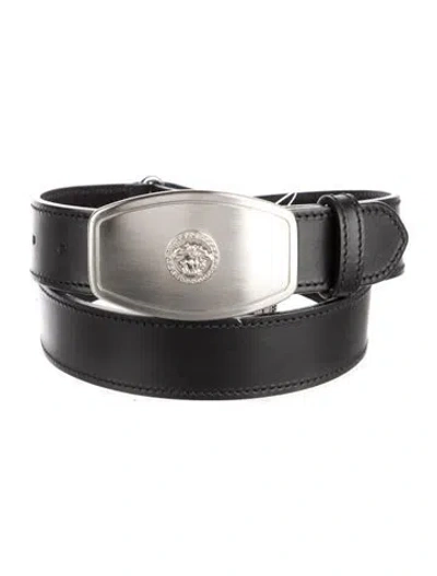 Pre-owned Versace Leather Belt Kit In Black