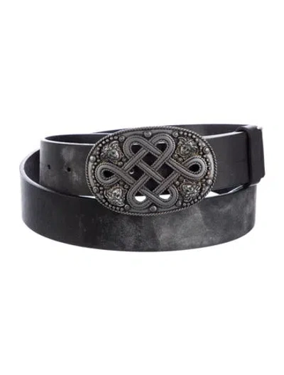 Pre-owned Versace Leather Belt Kit In Black