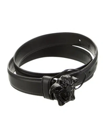 Pre-owned Versace Leather Belt Kit In Black