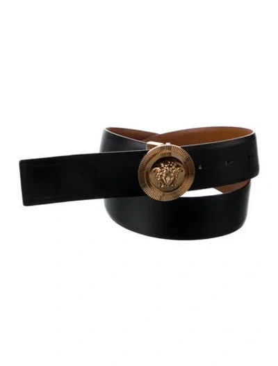 Pre-owned Versace Leather Belt Kit In Black