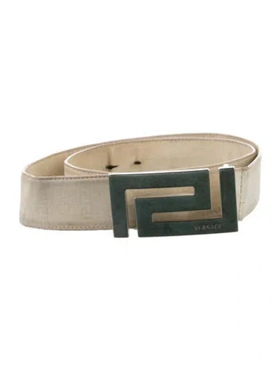 Pre-owned Versace Leather Belt In Neutral