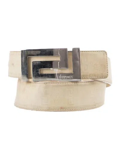 Pre-owned Versace Leather Belt In Neutrals