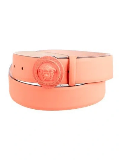 Pre-owned Versace Leather Belt In Orange