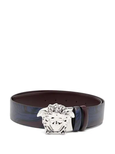 Versace Leather Belt In Purple