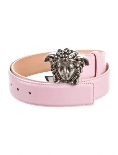 Pre-owned Versace Leather Belt W/ Tags In Pink