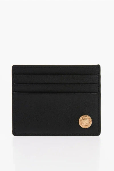 Versace Leather Bifold Card Holder With Medusa Application