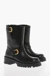 Versace Medusa-embossed Leather Boots In Black