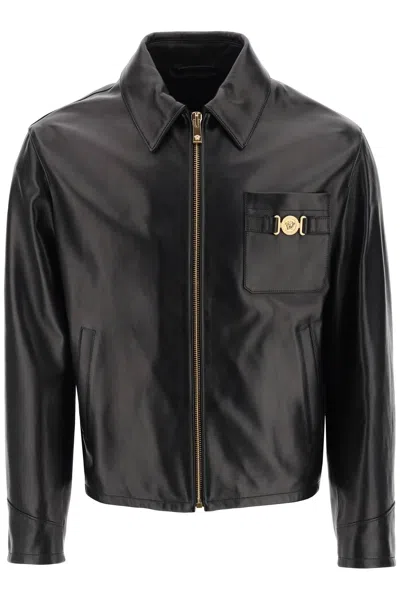 VERSACE LEATHER BLOUSE JACKET