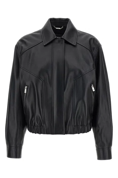 Versace Lederjacke Mit Reissverschluss In Black