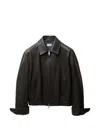 Versace Leather Blouson In Black