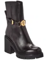 Versace Leather Boot In Black