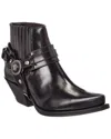 Versace Leather Bootie In Black